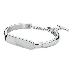 Bransoletki damskie: Bransoletka w kolorze srebrnym z kryształem Swarovski