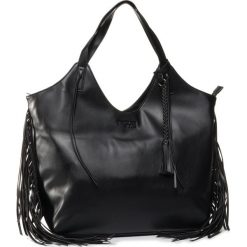 Torebka Trussardi Jeans Ambra Shopper N/S 75B00869. Czarne torby damskie na zakupy Trussardi Jeans, bez wzorów, z jeansu, na ramię, bez dodatków. W wyprzedaży za 359,00 zł.