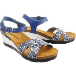 DR. BRINKMANN 710950-5 blau, sandały profilaktyczne damskie. Koturny damskie Dr. Brinkmann, bez wzorów, bez obcasa, na koturnie, bez zapięcia. Za 299,90 zł.