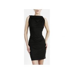 BLACK DRAGONFLY. Czarne sukienki damskie Unknown style, xl, z aplikacjami, ze skóry, bez kołnierzyka, z długim rękawem, długie, mini. Za 450,00 zł.