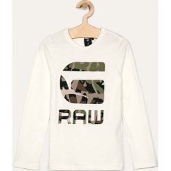 G-Star Raw - Longsleeve dziecięcy 128-176 cm. Białe t-shirty chłopięce G-Star RAW, z nadrukiem, z bawełny, z długim rękawem. Za 149,90 zł.
