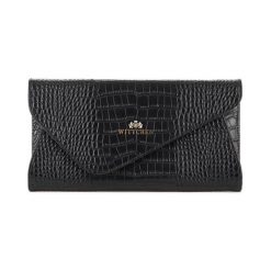 Puzderka: Skórzana kopertówka w kolorze czarnym – (S)28 x (W)15 x (G)4 cm