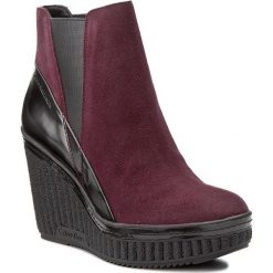 Botki CALVIN KLEIN JEANS - Sasha R0577 Wine/Black. Czerwone botki damskie na obcasie Calvin Klein Jeans, z jeansu. W wyprzedaży za 349,00 zł.