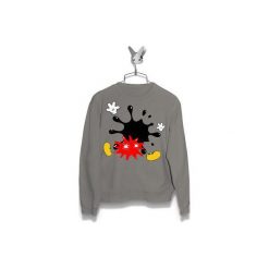 Bluza Plama Myszka Micky Męska. Szare bluzy damskie bez kaptura Failfake, m, bez wzorów, bez kołnierzyka, bez rękawów. Za 170,00 zł.