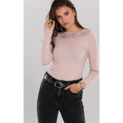 Różowy Sweter Seaholme. Różowe swetry damskie Renee, na zimę, xl, w paski, z dzianiny, casualowe, bez rękawów, długie, bez kaptura. Za 79,99 zł.