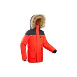 Kurtka turystyczna WTP SH500 u-warm dla chłopców 7-15 lat. Szare kurtki chłopięce QUECHUA, na zimę, bez wzorów, z poliesteru, bez kaptura. Za 249,99 zł.