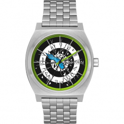 Zegarek kwarcowy "Time Teller" w kolorze czarno-srebrno-białym. Szare, analogowe zegarki męskie marki Nixon, ze stali. W wyprzedaży za 204,95 zł.