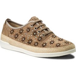 Espadryle CAPRICE - 9-23600-20 Khaki Suede 720. Pomarańczowe espadryle damskie marki Caprice, ze skóry, na płaskiej podeszwie. W wyprzedaży za 219,00 zł.