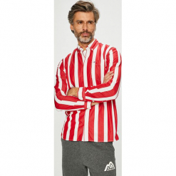Tommy Jeans - Koszula. Czerwone koszule męskie marki Tommy Jeans, xl, w paski, z bawełny, casualowe, button down, z długim rękawem. Za 359,90 zł.