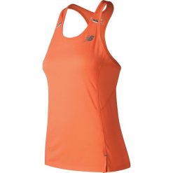 Top sportowy w kolorze pomarańczowym. Pomarańczowe topy damskie New Balance, m, bez wzorów, z materiału, bez kołnierzyka. W wyprzedaży za 84,95 zł.