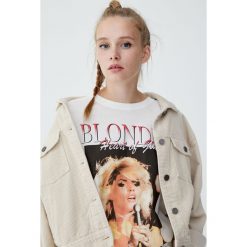 Koszulka Blondie. Szare t-shirty damskie Pull&Bear. Za 69,90 zł.
