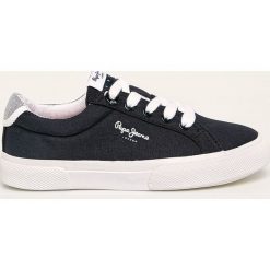 Pepe Jeans - Buty dziecięce Kenton Basic Boy Chambray. Niebieskie trampki chłopięce Pepe Jeans, bez wzorów, z jeansu, sportowe, z okrągłym noskiem, na sznurówki. W wyprzedaży za 179,90 zł.
