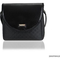 TOREBKA PURO CLASSIC 2501 BLACK SCALES LEATHER. Czarne torebki klasyczne damskie Pakamera, bez wzorów, na ramię, bez dodatków. Za 187,00 zł.