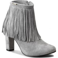 Buty zimowe damskie: Botki ROBERTO – 458 Szary Welur