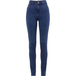 Dżinsy "Power-stretch-push-up", wysoka talia bonprix niebieski "stone". Niebieskie jeansy damskie bonprix, w paski, z jeansu. Za 109,99 zł.