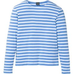 Shirt z długim rękawem Regular Fit bonprix niebiesko-biały w paski. Niebieskie koszulki męskie bonprix, xl, w paski, z okrągłym kołnierzem, z długim rękawem, długie. Za 54,99 zł.