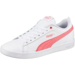 Puma Smash Wns v2 L White Shell Pin 39 Biały. Białe buty sportowe damskie Puma, bez wzorów, ze skóry, eleganckie, tenisowe. W wyprzedaży za 179,00 zł.
