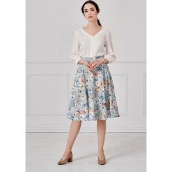 Spódnica Carissa Fragile 32 niebieski. Niebieskie spódniczki damskie Marie Zélie, na wiosnę, s, w paski, z bawełny, eleganckie. Za 297,00 zł.