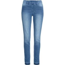 Jegginsy SKINNY bonprix niebieski "medium bleached". Niebieskie jeansy damskie bonprix. Za 69,99 zł.