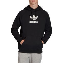 Adidas Adicolor Premium Hoodie FM9913 bluzy męskie czarne S. Czarne bluzy męskie Adidas, s, bez wzorów, z bawełny, klasyczne, z kapturem, bez rękawów, z kapturem. W wyprzedaży za 199,99 zł.