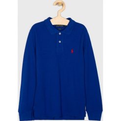 Polo Ralph Lauren - Longsleeve dziecięcy 134 - 176 cm. Niebieskie t-shirty chłopięce Polo Ralph Lauren, bez wzorów, z bawełny, z długim rękawem. W wyprzedaży za 159,90 zł.