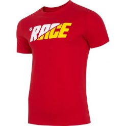 T-shirt męski TSM225 - czerwony. Czerwone koszulki męskie 4f, m, bez wzorów, bez kołnierzyka. Za 29,99 zł.