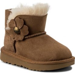 Buty UGG - T Mini Bailey Button Poppy 1092387T T/Che. Pomarańczowe śniegowce dziewczęce Ugg, bez zapięcia. W wyprzedaży za 329,00 zł.