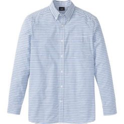 Koszula z długim rękawem Regular Fit bonprix niebiesko-biały w paski. Niebieskie koszule męskie na spinki bonprix, l, w paski, z długim rękawem. Za 49,99 zł.