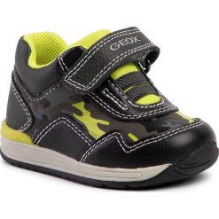 Sneakersy GEOX - B Rishon B.A B940RA 0AFME C3256 Forest/Lime. Czarne trampki chłopięce Geox, bez wzorów, ze skóry ekologicznej, na rzepy. Za 209,00 zł.