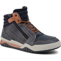 Sneakersy GEOX - J Perth B. D J947RD 0BCCL C4220 S Navy/Lt Brown. Niebieskie trampki chłopięce Geox, z zamszu. W wyprzedaży za 179,00 zł.