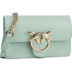 Saszetka nerka PINKO - Love Baby Simply Cl. PE 20 PLTT 1P21KR Y5FF Aqua Green T31. Zielone nerki damskie Pinko, bez wzorów, ze skóry, bez dodatków. Za 839,00 zł.