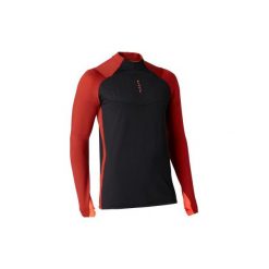 Bluza do piłki nożnej TRAXIUM z krótkim suwakiem. Czarne bluzy męskie KIPSTA, xl, bez wzorów, z elastanu, bez kołnierzyka, z krótkim rękawem, krótkie, bez kaptura. Za 89,99 zł.