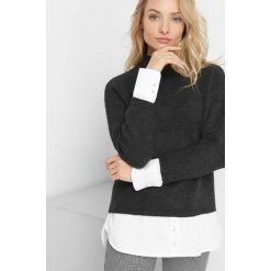 Sweter z koszulowymi wstawkami. Szare bez kategorii Orsay, xs, z elastanu, z golfem. Za 119,99 zł.