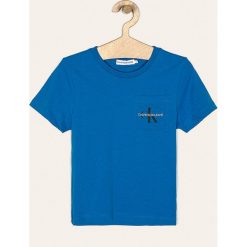 Calvin Klein Jeans - T-shirt dziecięcy 116-176 cm. Białe t-shirty chłopięce Calvin Klein Jeans, z nadrukiem, z bawełny, bez rękawów. Za 119,90 zł.