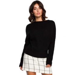 Czarny Kimonowy Sweter z Kontrastowymi Mankietami. Czarne swetry oversize damskie Molly.pl, uniwersalny, z dzianiny. Za 105,90 zł.
