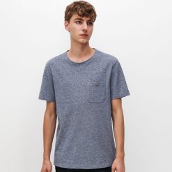 T-shirt z kieszonką - Granatowy. Niebieskie t-shirty męskie Reserved, s, bez wzorów, bez kołnierzyka. Za 39,99 zł.