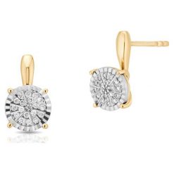 RABAT Kolczyki - , Brylant 0,13ct. Żółte kolczyki damskie marki W.KRUK, z brylantem, złote. W wyprzedaży za 1690,00 zł.