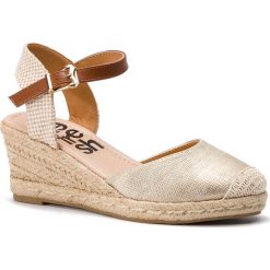 Espadryle REFRESH - 69773 Oro. Żółte espadryle damskie marki Refresh, bez wzorów, ze skóry ekologicznej, bez obcasa, na obcasie. Za 169,00 zł.