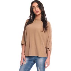 Sweter "Ness" w kolorze brązowym. Pomarańczowe swetry damskie Scarlet Jones, l, bez wzorów, bez rękawów, bez kaptura. W wyprzedaży za 152,95 zł.