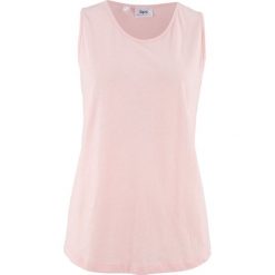 Top z przędzy mieszankowej bonprix perłowy jasnoróżowy. Czerwone topy damskie bonprix. Za 19,99 zł.