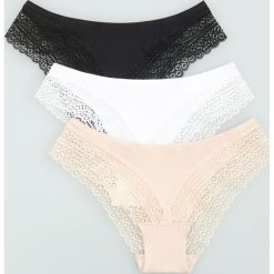Majtki hipster 3 pack - Kremowy. Białe majtki damskie Reserved, xl. Za 49,99 zł.