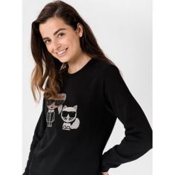 Karl Lagerfeld Ikonik Rhinestone Bluza Czarny. Czarne bluzy damskie KARL LAGERFELD, s, z aplikacjami, z bawełny, bez rękawów, bez kaptura. Za 872,95 zł.