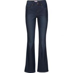 Boyfriendy damskie: Dżinsy ze stretchem, wygodna dzianina dresowa BOOTCUT bonprix ciemnoniebieski