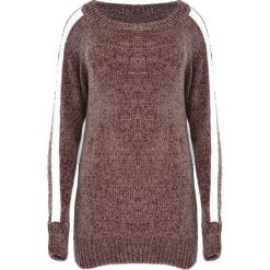 Brązowy Sweter Deep Eyes. Brązowe swetry klasyczne damskie marki Born2be, uniwersalny, z kontrastowym kołnierzykiem. Za 59,99 zł.