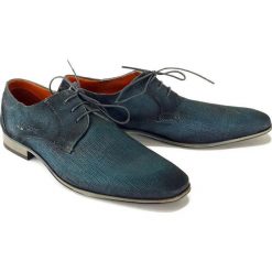 BUGATTI 312-10101-1400 4100 dark blue, półbuty męskie. Niebieskie półbuty męskie Bugatti, na sznurówki. Za 329,90 zł.