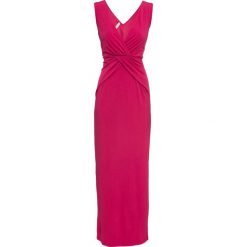 Sukienka maxi bonprix ciemnoczerwony. Czerwone sukienki damskie bonprix, bez wzorów, bez kołnierzyka, bez rękawów, maxi. Za 149,99 zł.
