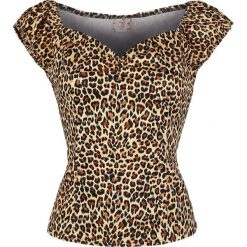Banned Alternative Leo Shirt Koszulka damska cętki (lampart). Brązowe bluzki damskie marki Banned Alternative, xl, z nadrukiem, z kołnierzem typu carmen. Za 79,90 zł.