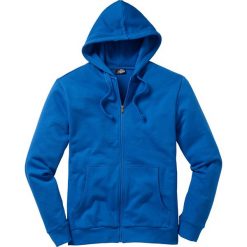 Bluza rozpinana z kapturem bonprix lazurowy niebieski. Niebieskie bluzy męskie bonprix, s, bez wzorów, z dzianiny, z kapturem, bez rękawów, z kapturem. Za 74,99 zł.