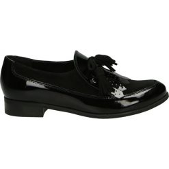 Mokasyny - 1017 V-C NERO. Czarne mokasyny damskie Venezia, ze skóry. Za 199,00 zł.