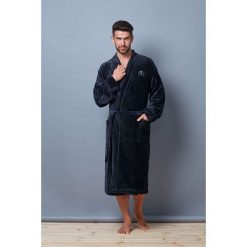 Szlafroki męskie: Szlafrok męski DNN 7104 grafitowy r. 2XL